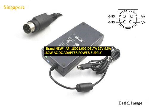 *Brand NEW* AP. 18001.002 DELTA 19V 9.5A 180W AC DC ADAPTER POWER SUPPLY